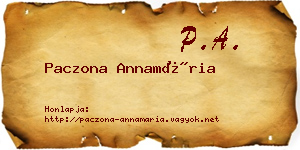Paczona Annamária névjegykártya